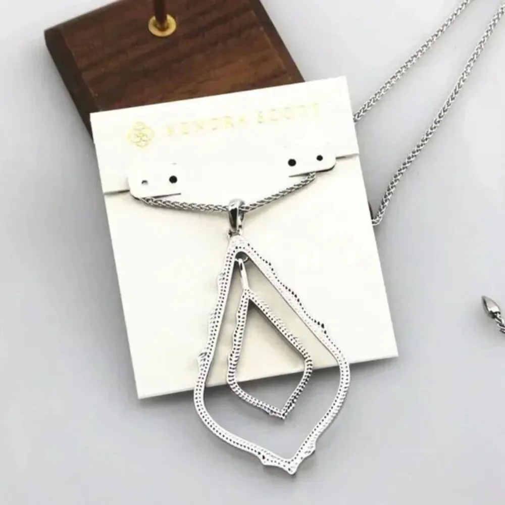NWOT Kendra Scott Simon Pendant Necklace Silver_5